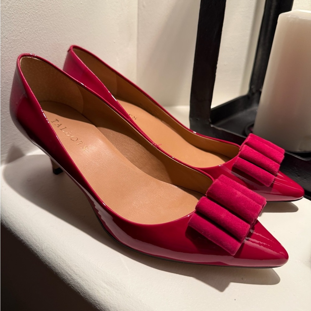 Talbots Women's Cherry Red Heels with Bow